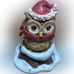 🍄Christmas Santa Owl Resin Fish Tank Aquarium Ornament Decor Holiday Winter Pet